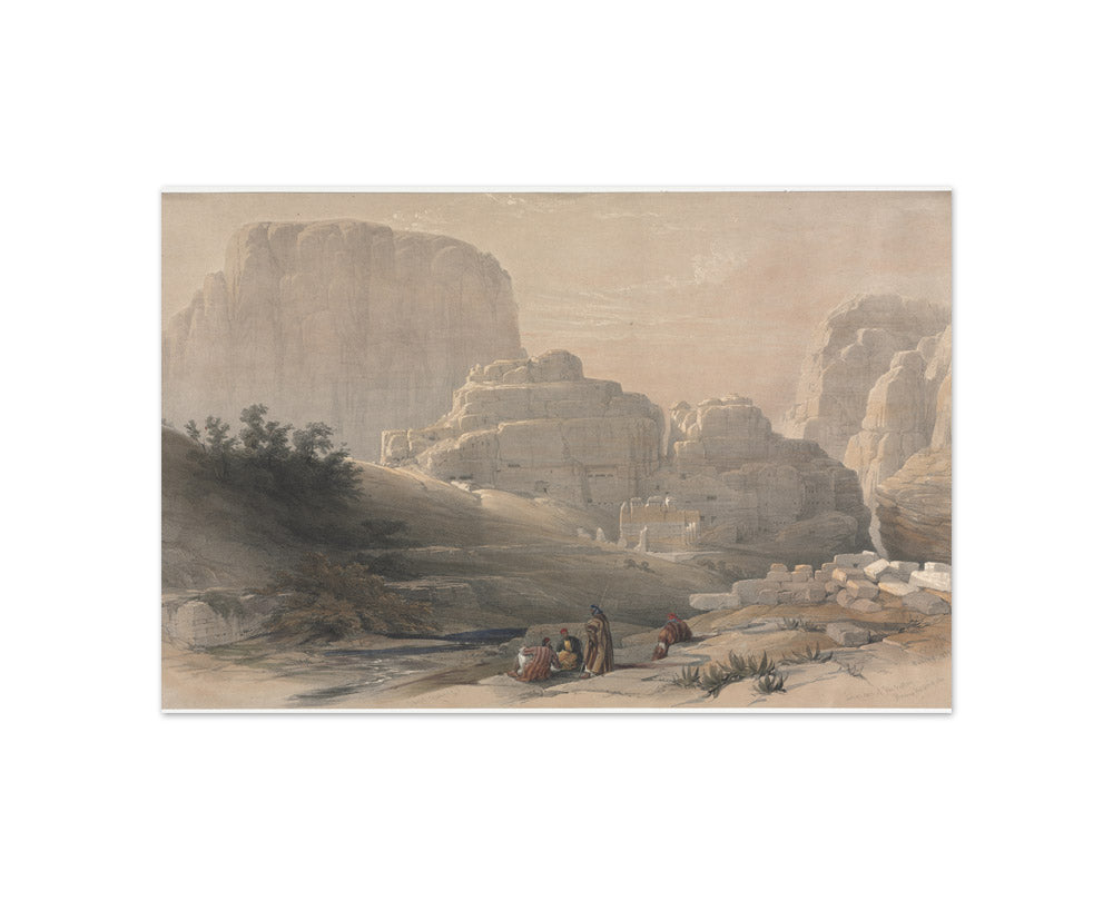 David Roberts - Petra, Lower End of the Valley, Viewing the Acropolis - Compact / Full Bleed / No Frame