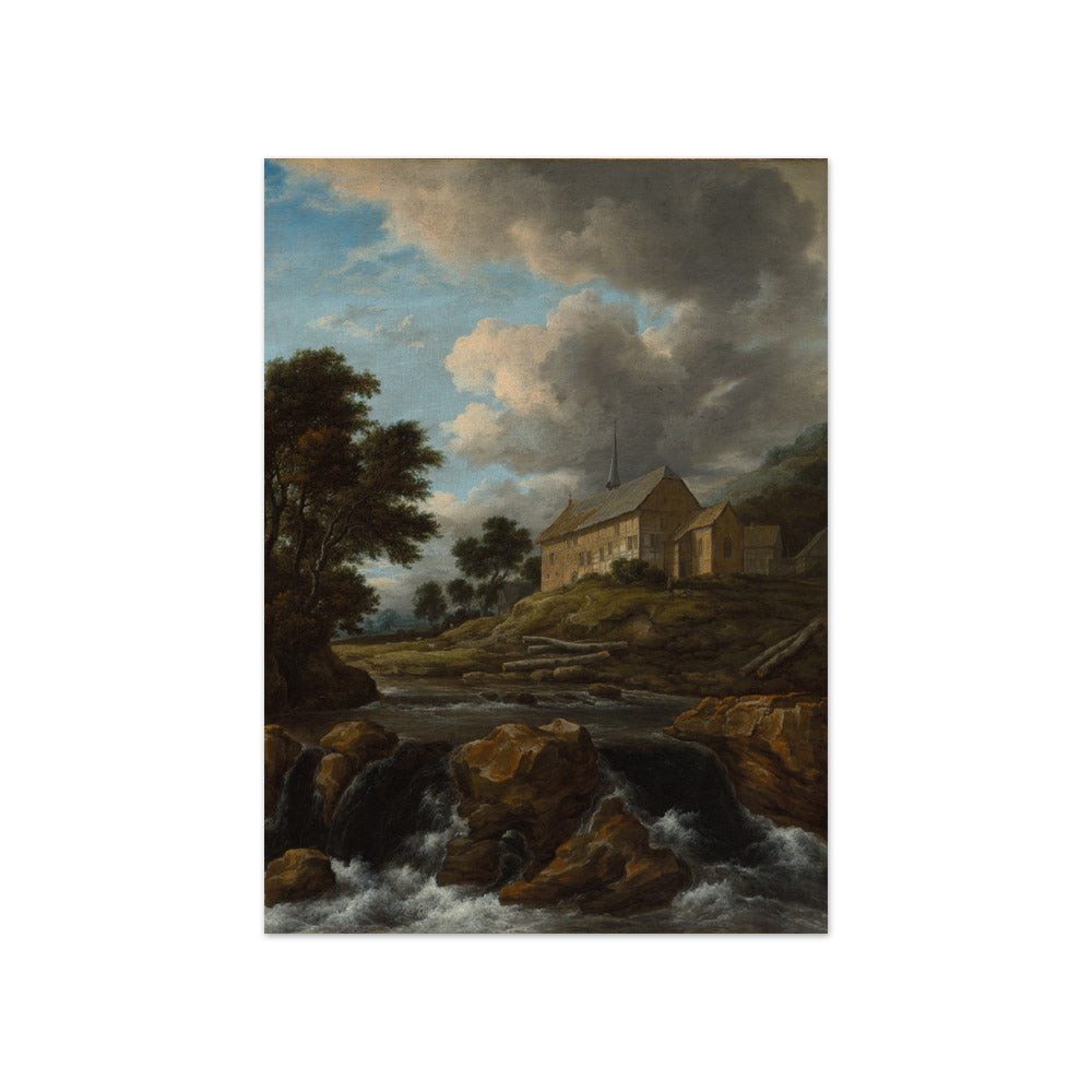 Jacob van Ruisdael - Landscape with a Church by a Torrent - Compact / Full Bleed / No Frame