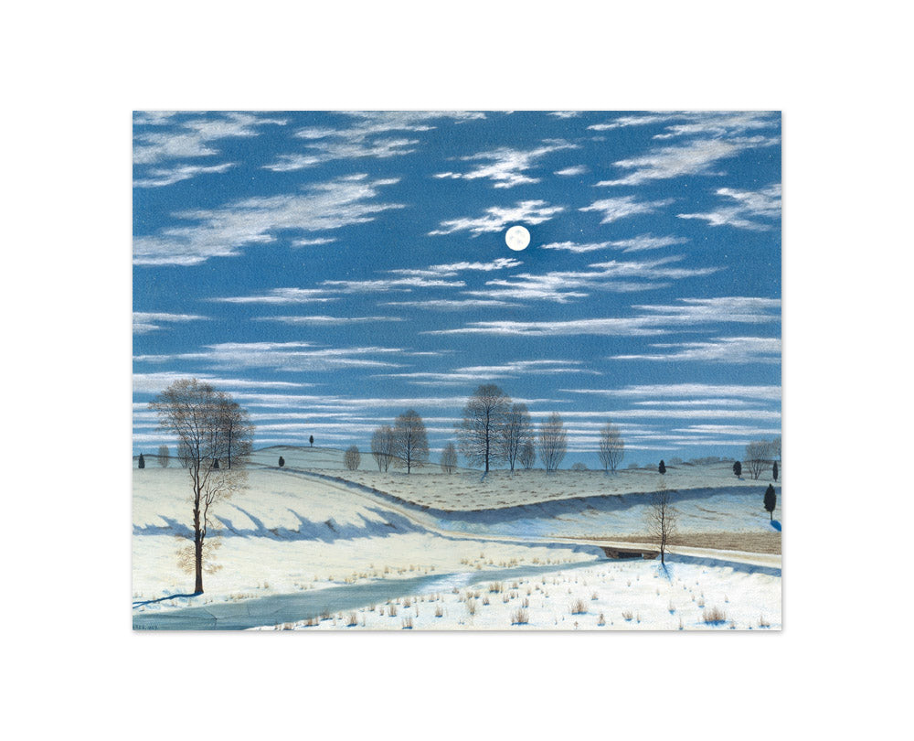 Henry Farrer - Winter Scene in Moonlight - Compact / Full Bleed / No Frame