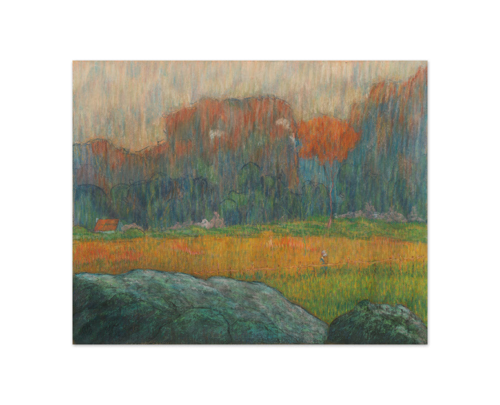 Emile Schuffenecker - Landscape with Figure and Houses - Compact / Full Bleed / No Frame