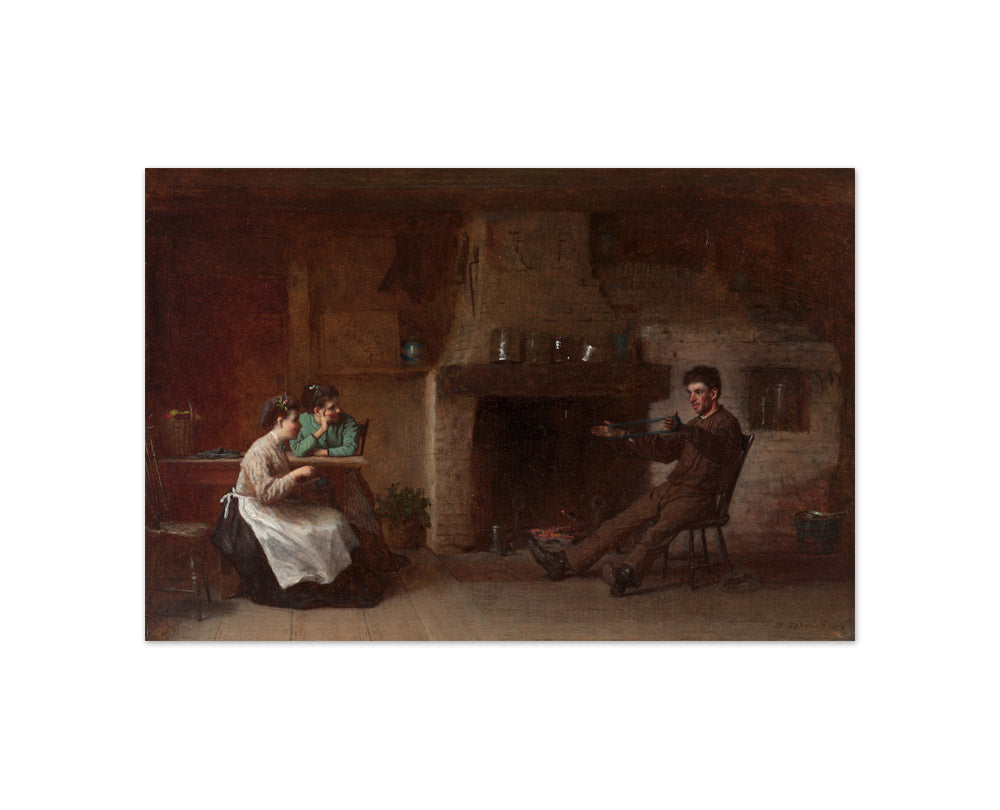 Eastman Johnson - Winding Yarn (Interior of a Nantucket Kitchen) - Compact / Full Bleed / No Frame