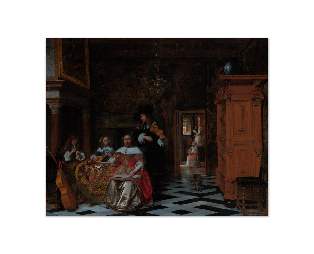 Pieter de Hooch - Portrait of a Family Playing Music - Compact / Full Bleed / No Frame