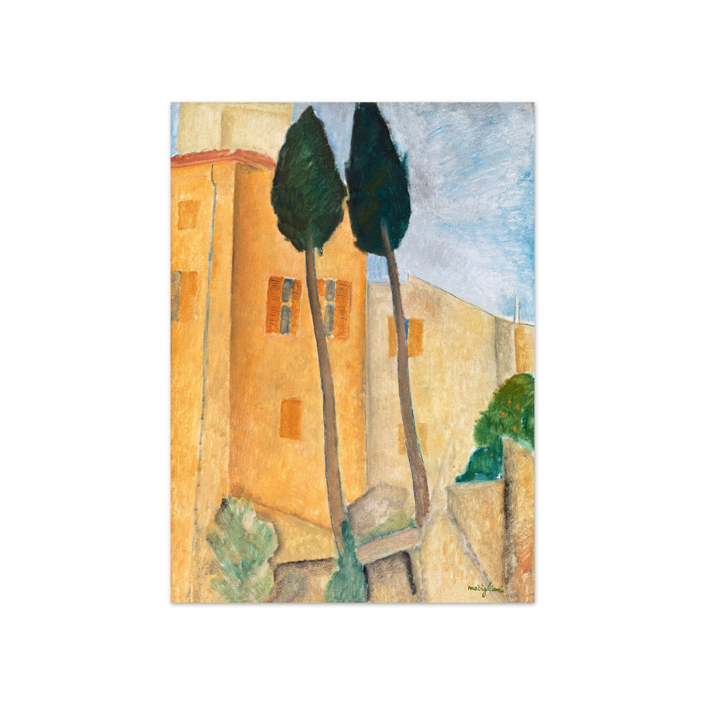 Amedeo Modigliani - Cypresses and Houses at Cagnes - Compact / Full Bleed / No Frame