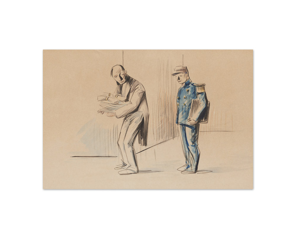 Jean Louis Forain - Policeman and Waiter - Compact / Full Bleed / No Frame