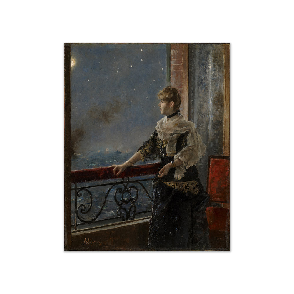 Alfred Stevens - Moonlight (Au clair de la lune) - Compact / Full Bleed / No Frame
