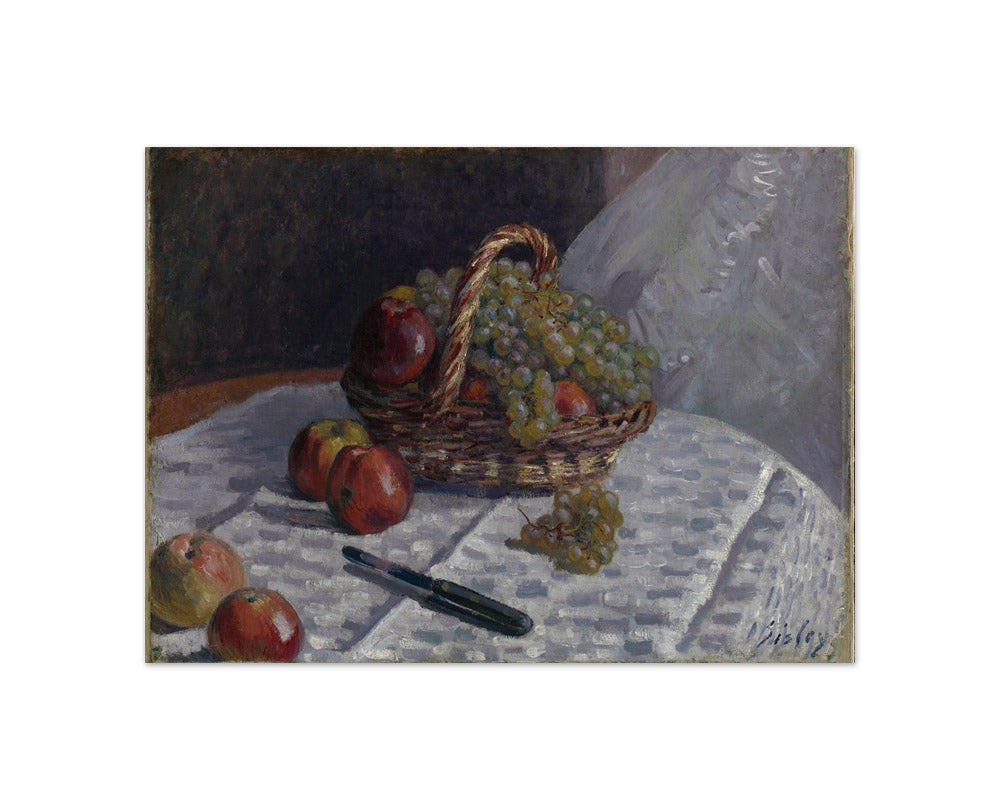 Alfred Sisley - Apples and Grapes in a Basket - Compact / Full Bleed / No Frame