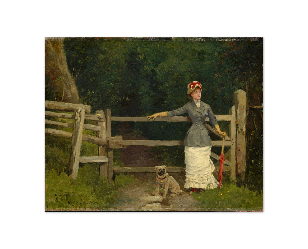 Roger Joseph Jourdain - Woman and Dog at the Gate - Compact / Full Bleed / No Frame