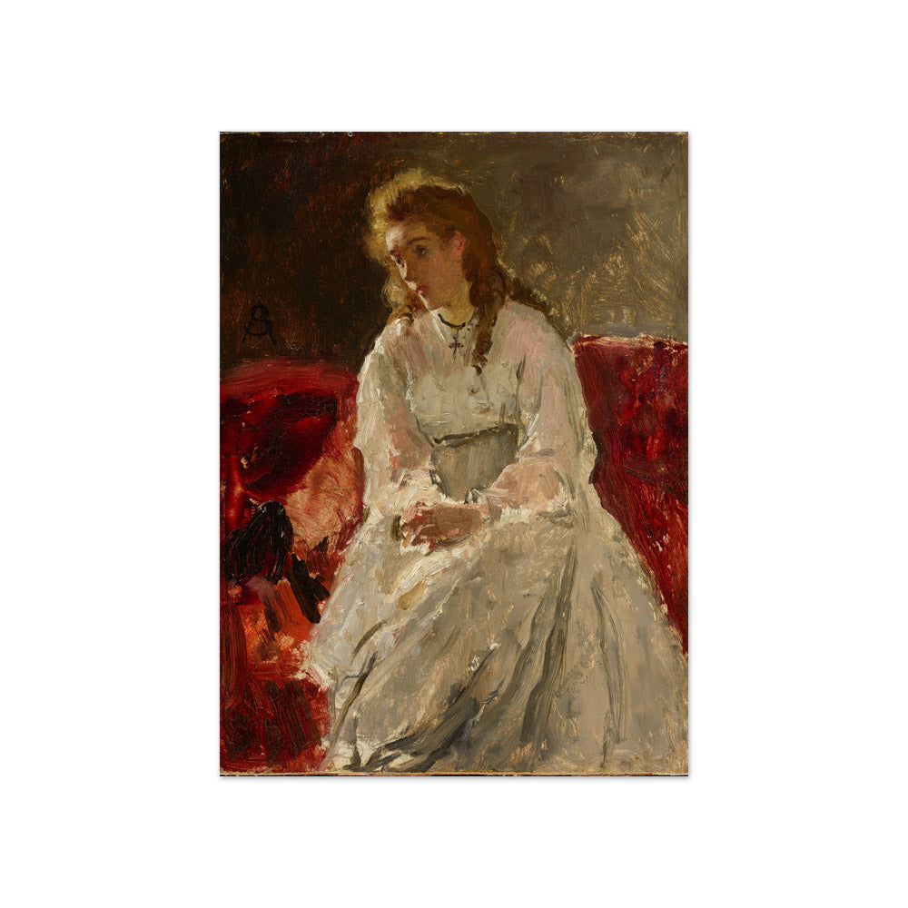 Alfred Stevens - Woman in White - Compact / Full Bleed / No Frame