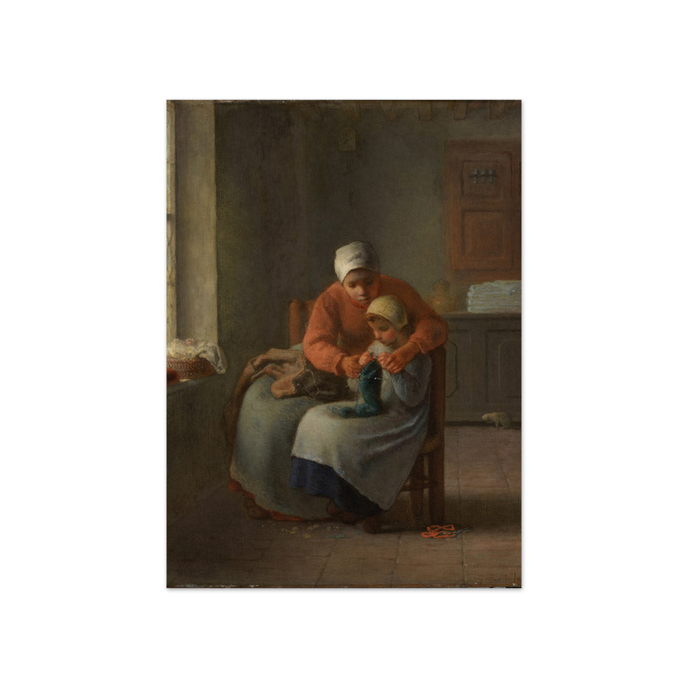 Jean-François Millet - The Knitting Lesson - Compact / Full Bleed / No Frame