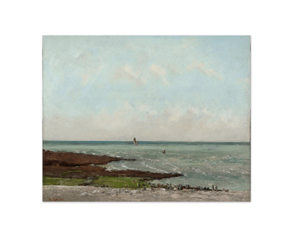 Gustave Courbet - Laundresses at Low Tide, Étretat - Compact / Full Bleed / No Frame