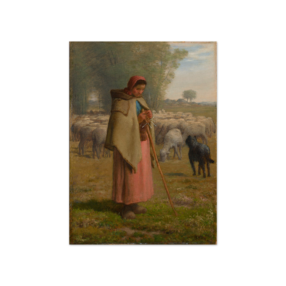 Jean François Millet - Young Girl Guarding Her Sheep - Compact / Full Bleed / No Frame