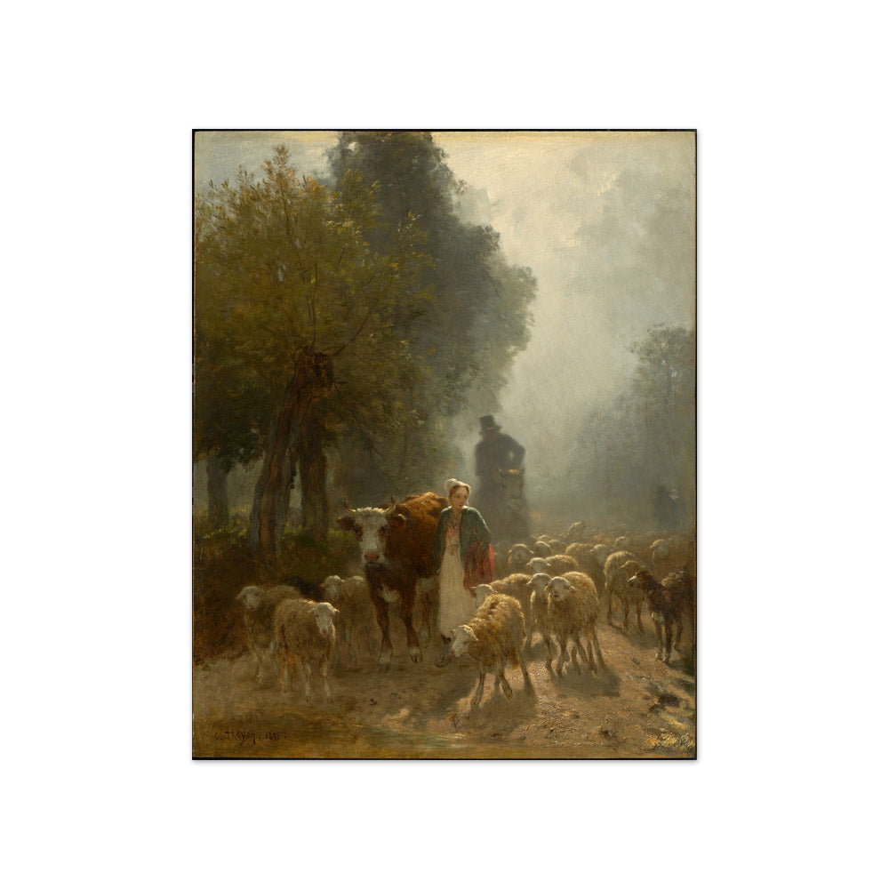 Constant Troyon - Going to Market on a Misty Morning - Compact / Full Bleed / No Frame