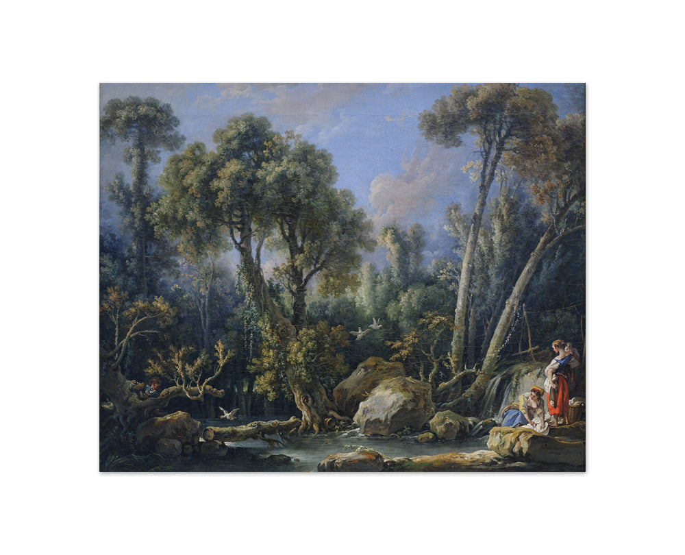 François Boucher - Laundresses in a Landscape - Compact / Full Bleed / No Frame