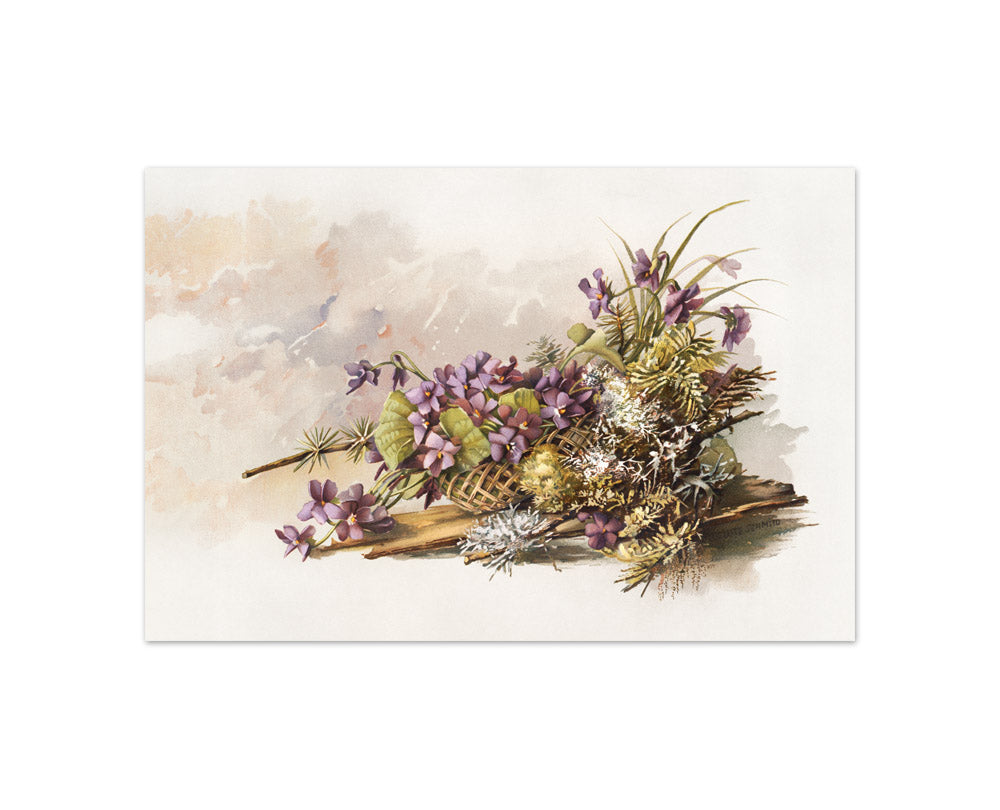 Auguste Schmidt - Floral Arrangement with Violets - Compact / Full Bleed / No Frame