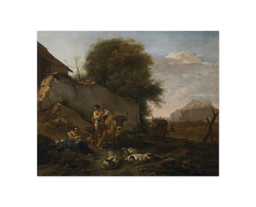 Abraham Jansz Begeyn - Landscape with Cattle and Shepherds - Compact / Full Bleed / No Frame