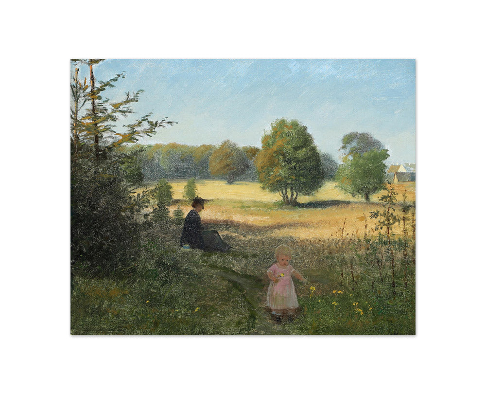A. Dorph - Scene from Egebæksvang with a Woman and a Child - Compact / Full Bleed / No Frame