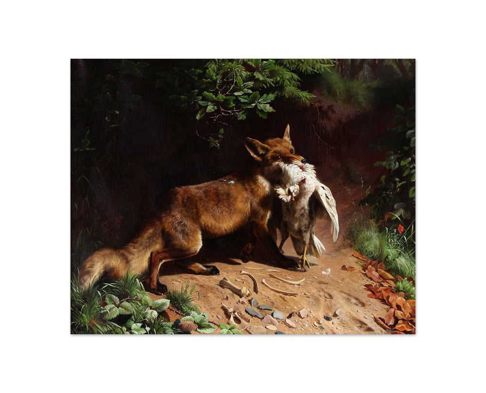A. Mackeprang - A Fox Comes Home with a Hen - Compact / Full Bleed / No Frame