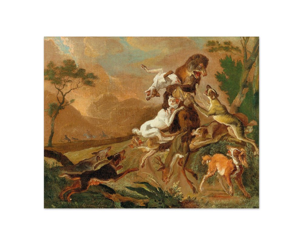 Abraham Daniëlsz. Hondius - Hounds Attacking a Bear - Compact / Full Bleed / No Frame