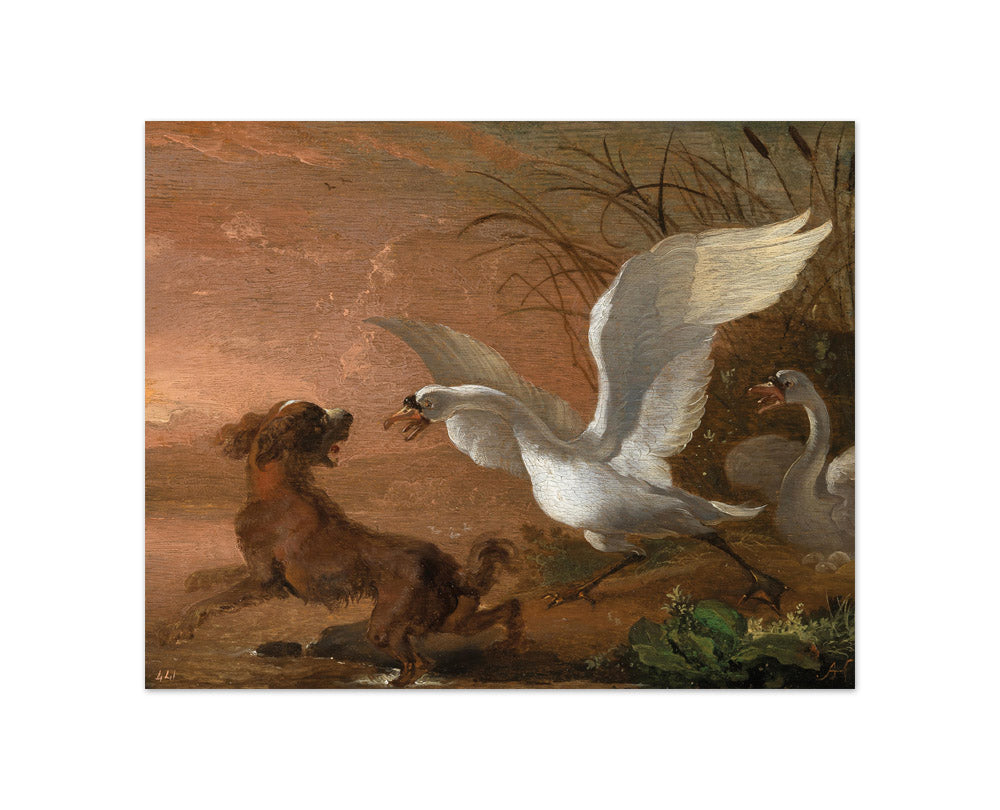 Abraham Daniëlsz. Hondius - Dog Attacking Geese - Compact / Full Bleed / No Frame
