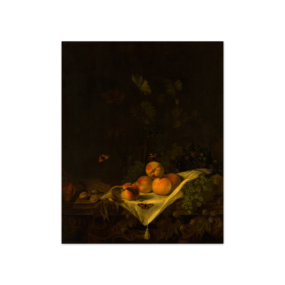 Abraham van Calraet - Still Life with Peaches and Grapes - Compact / Full Bleed / No Frame