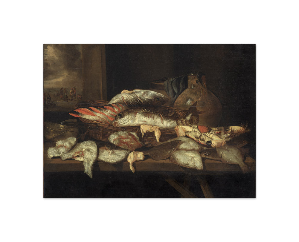 Abraham van Beyeren - Still Life with Halibut and other Fish - Compact / Full Bleed / No Frame