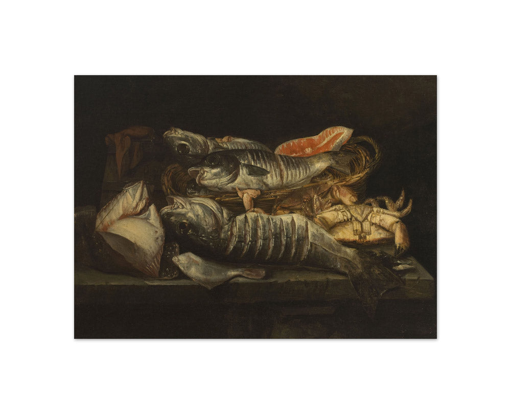 Abraham van Beijeren - Still Life with Fish and Crustaceans on a Table - Compact / Full Bleed / No Frame