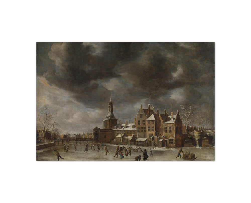 Abraham Beerstraaten - The Blauwpoort in Leiden in the Winter - Compact / Full Bleed / No Frame