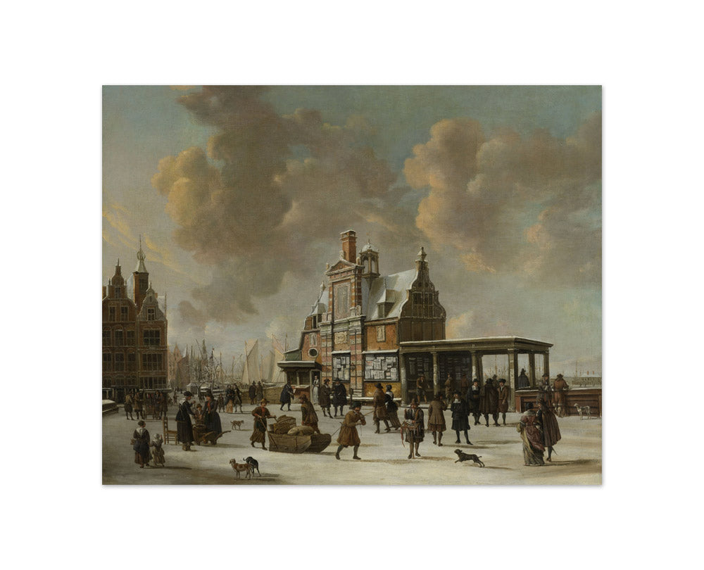 Jan Abrahamsz. Beerstraten - The Paalhuis and the Nieuwe Brug - Compact / Full Bleed / No Frame