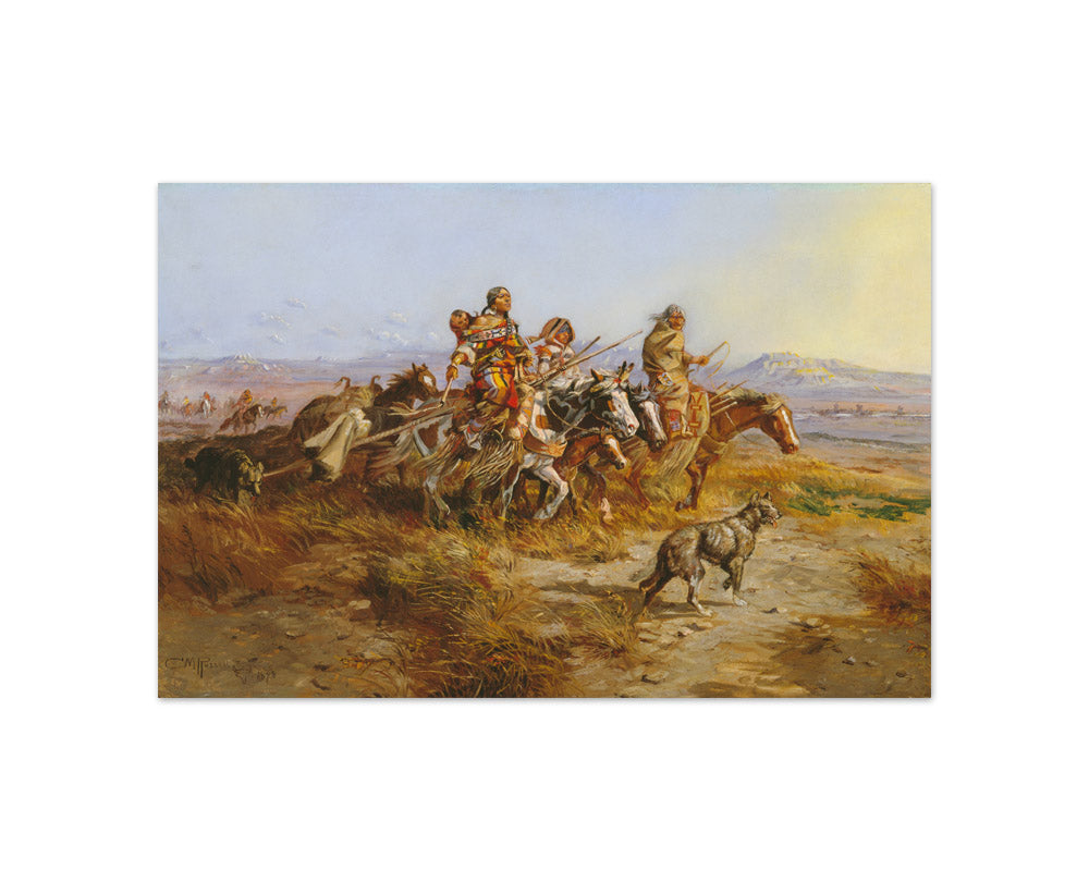 Charles Marion Russell - Indian Women Moving - Compact / Full Bleed / No Frame
