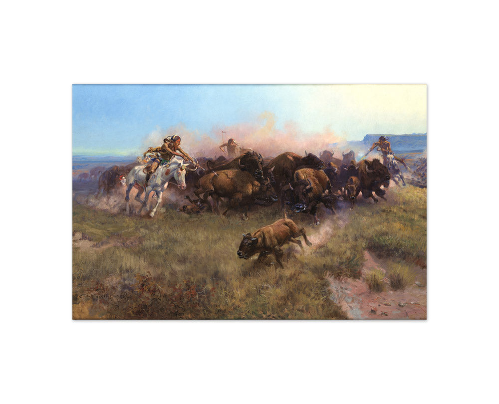 Charles Marion Russell - The Buffalo Hunt - Compact / Full Bleed / No Frame