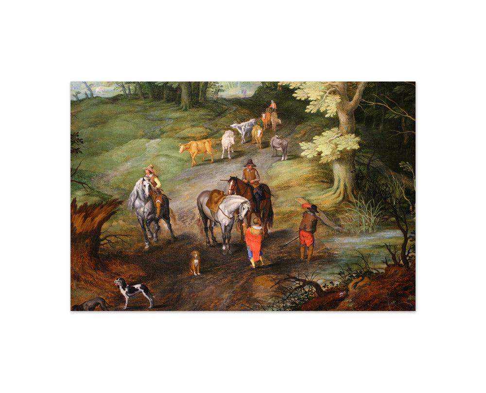 Abraham Govaerts - Landscape with Horsemen and Cattle - Compact / Full Bleed / No Frame