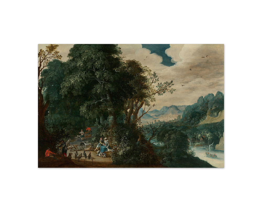 Abraham Govaerts - Hunting Falcon in a Wooded Landscape - Compact / Full Bleed / No Frame