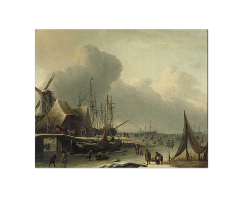 Abraham Storck - Dutch Harbor in Winter - Compact / Full Bleed / No Frame