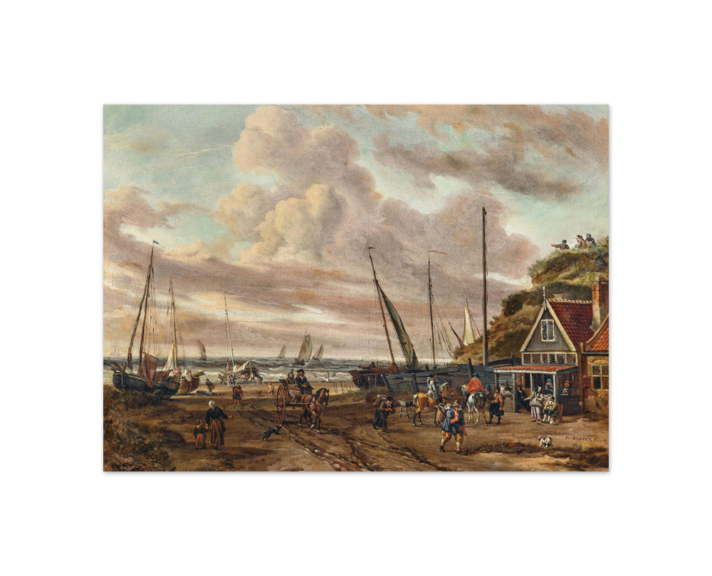 Abraham Storck - Coastal Landscape with Figures - Compact / Full Bleed / No Frame