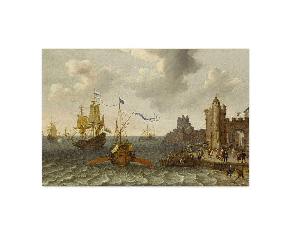 Abraham Willaerts - A French Galley and Dutch Men-of-War off a Port - Compact / Full Bleed / No Frame