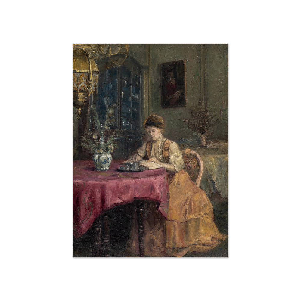 Ferdinand Willaert - Lady Reading in a Luxurious Interior - Compact / Full Bleed / No Frame