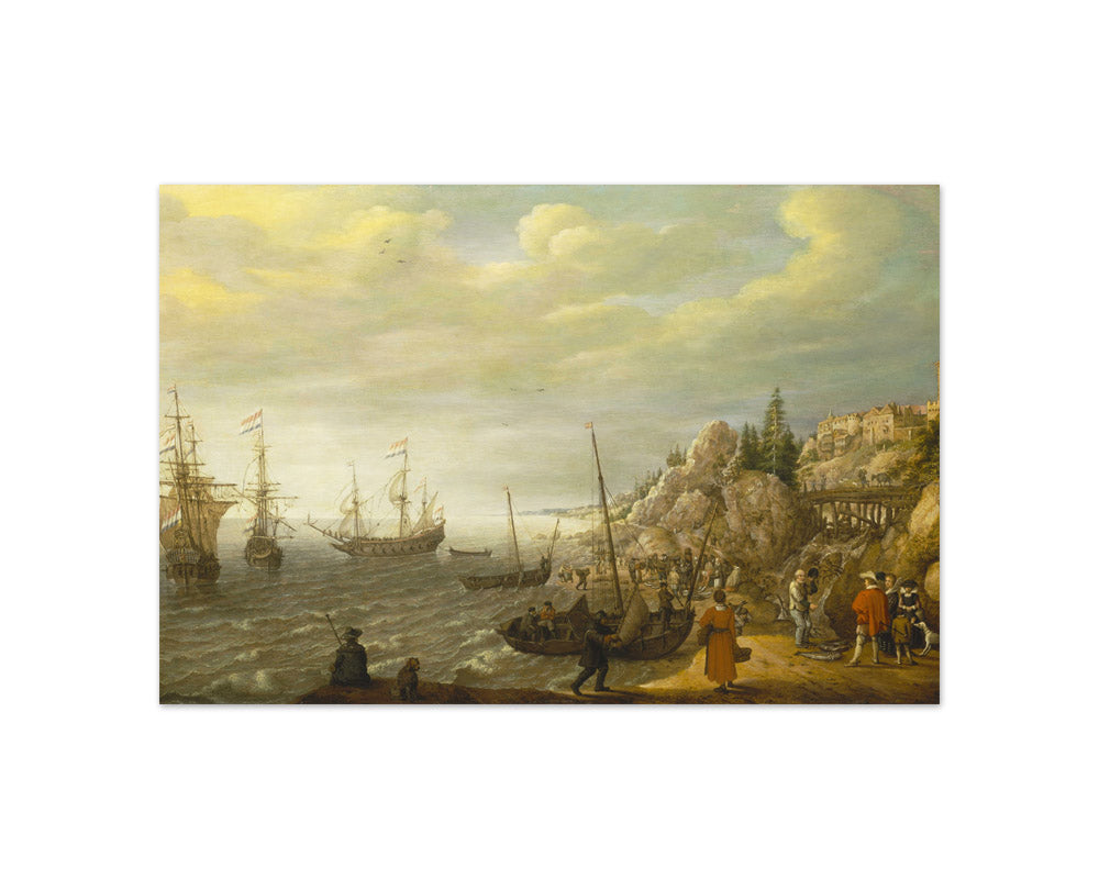 Adam Willaerts - Dutch Ships at Anchor off a Fortified Scandinavian Town - Compact / Full Bleed / No Frame
