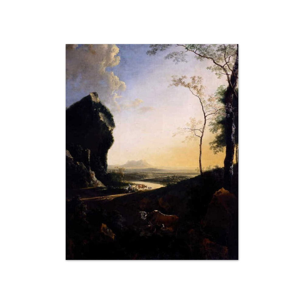 Adam Pijnacker - Mountainous Evening Landscape - Compact / Full Bleed / No Frame