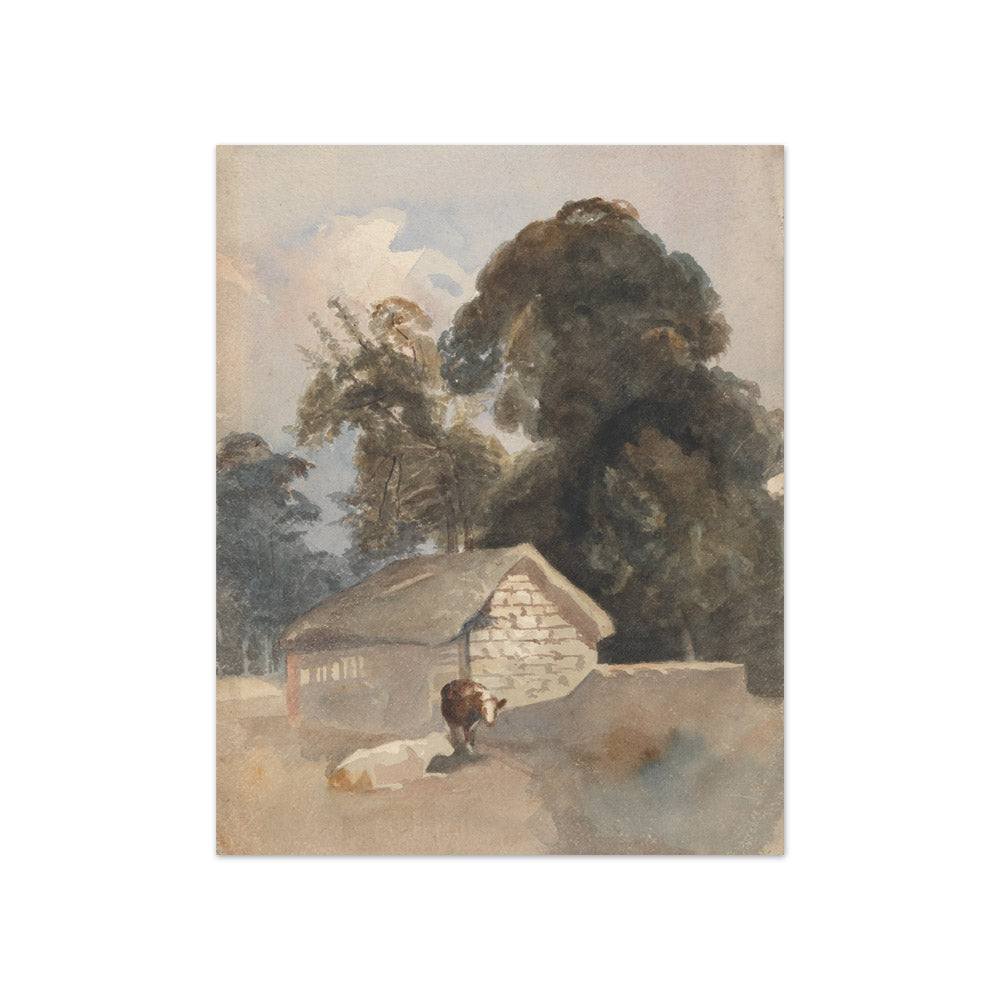 Peter De Wint - Landscape with Cows and Barn - Compact / Full Bleed / No Frame