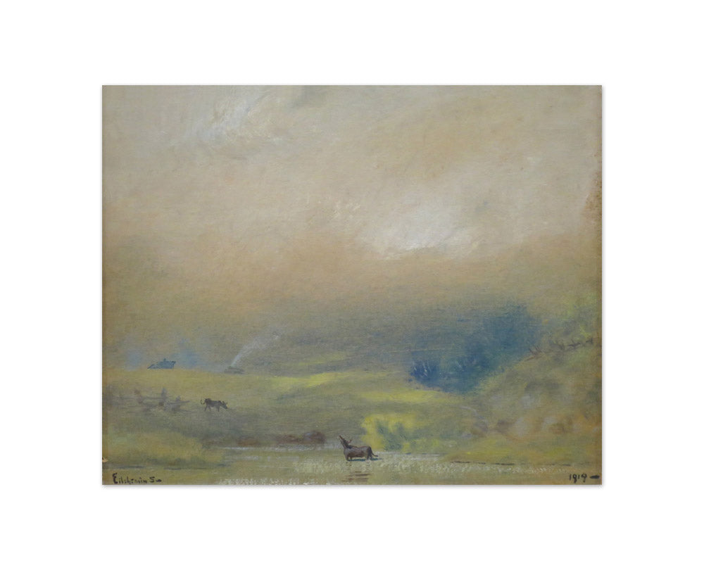 Louis Michel Eilshemius - Landscape with Cows - Compact / Full Bleed / No Frame