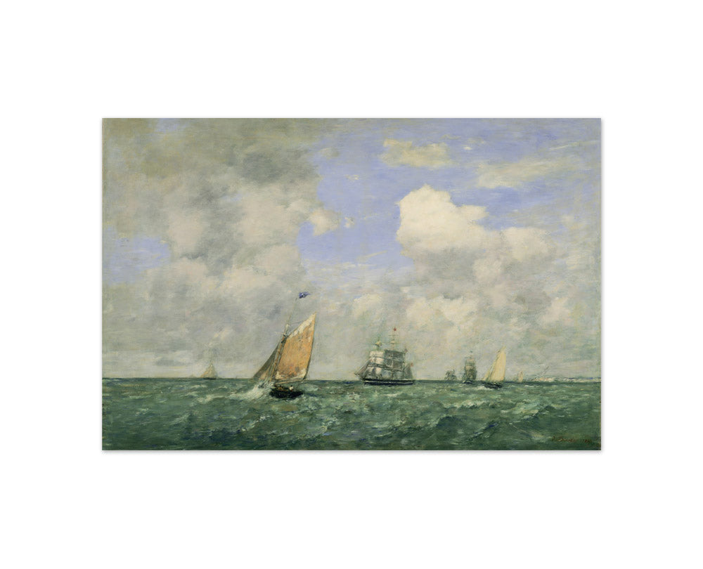 Eugène Boudin - Ships and Sailing Boats Leaving Le Havre - Compact / Full Bleed / No Frame
