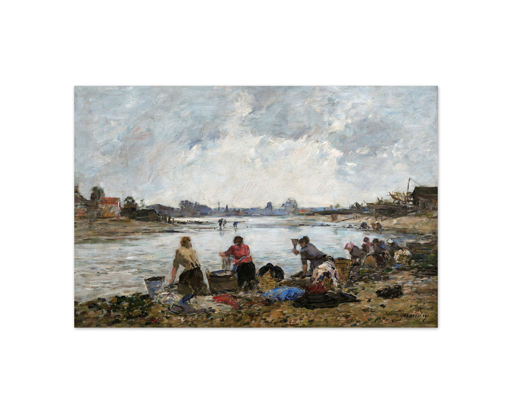 Eugène Louis Boudin - Washerwomen at the Touques River - Compact / Full Bleed / No Frame