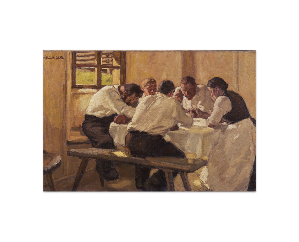 Albin Egger-Lienz - Lunch (The Soup, Version II) - Compact / Full Bleed / No Frame