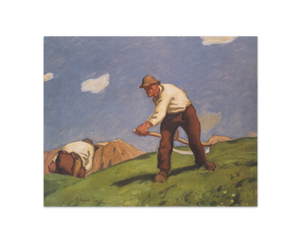 Alfred Auer-Lienz - Two Mountain Mowers (Second Version) - Compact / Full Bleed / No Frame