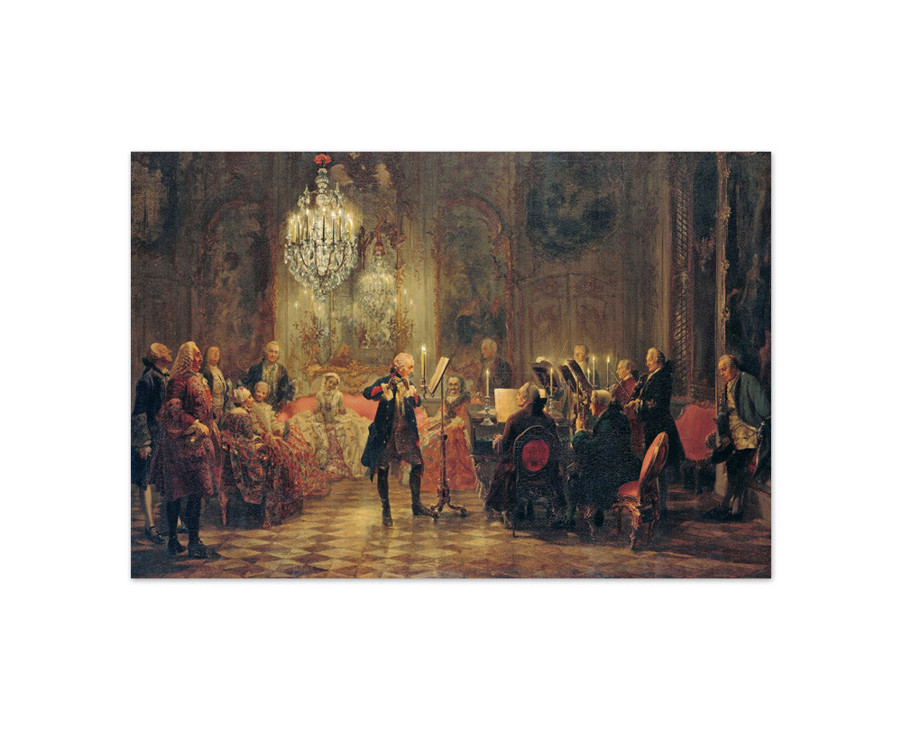 Adolph Menzel - Flute Concert of Frederick the Great at Sanssouci - Compact / Full Bleed / No Frame