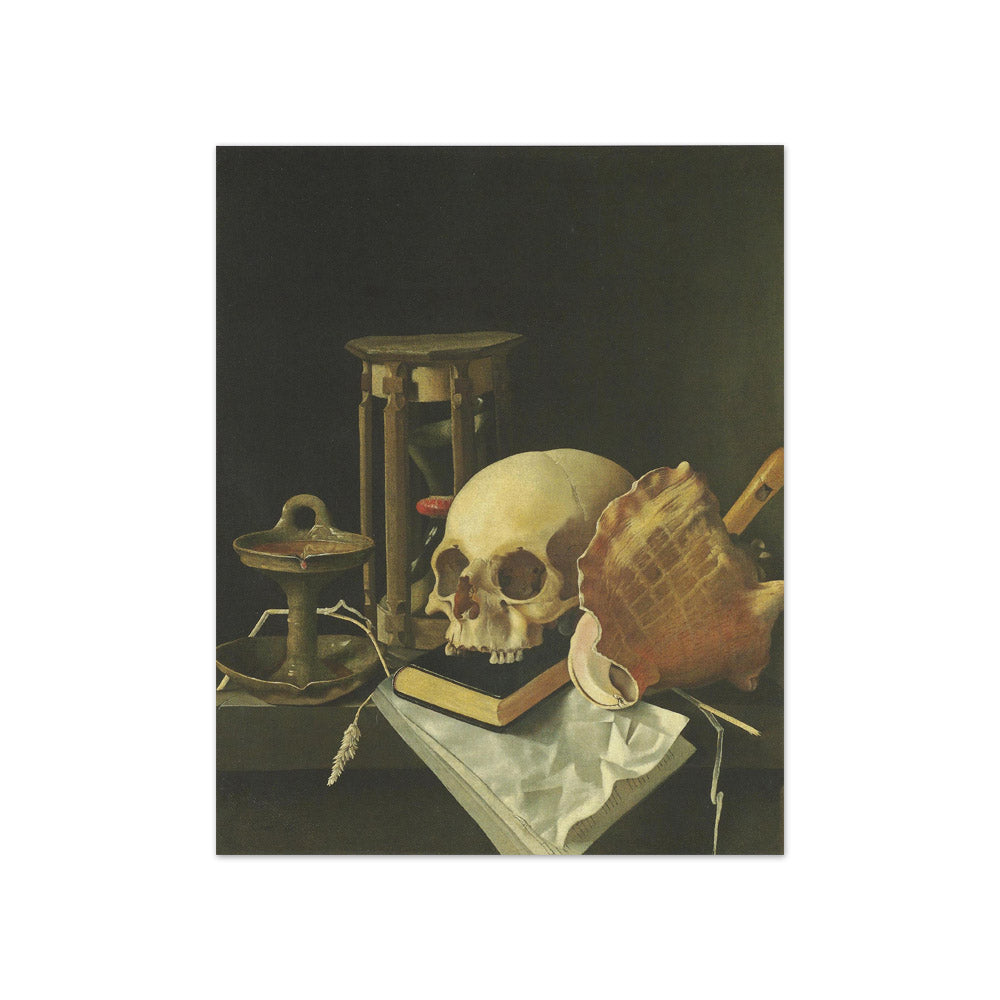 Adriaen Coorte - Vanitas Still Life with Skull and Hourglass - Compact / Full Bleed / No Frame