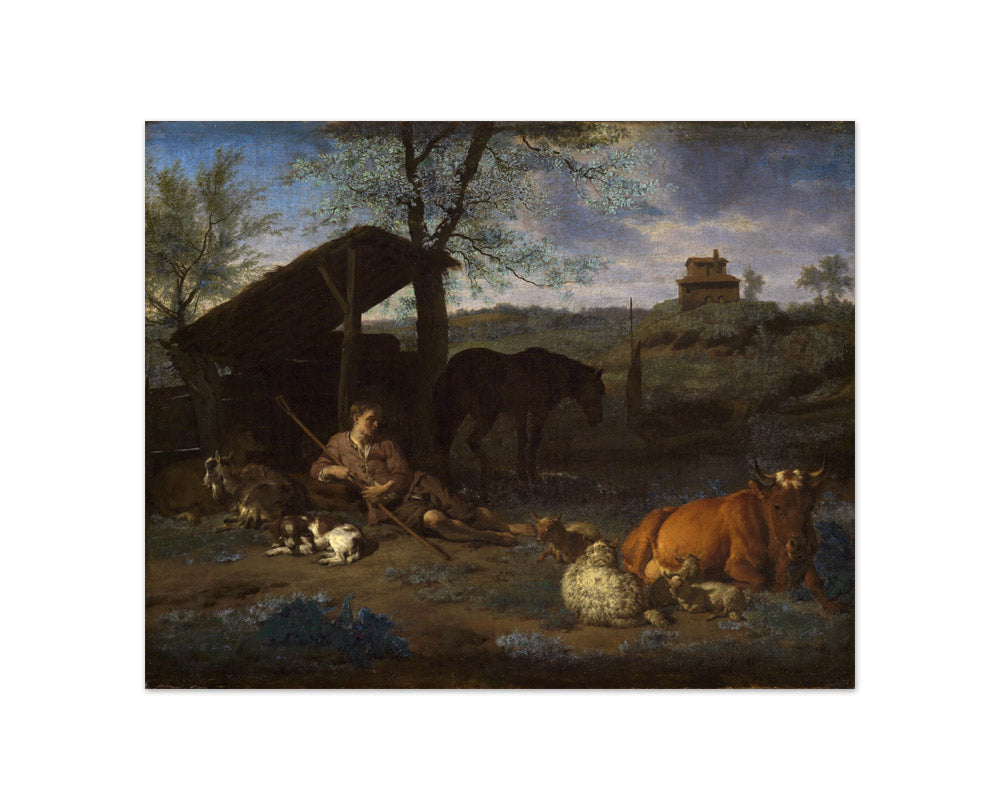 Adriaen van de Velde - Resting Shepherd with His Flock - Compact / Full Bleed / No Frame
