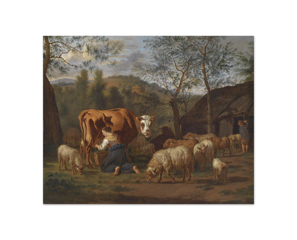 Adriaen van de Velde - The Milking Woman - Compact / Full Bleed / No Frame