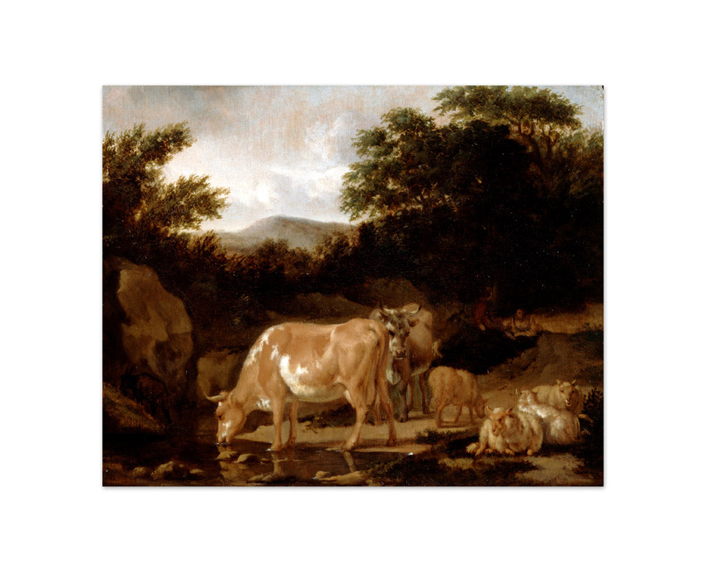Adriaen van de Velde - Cows and Sheep in a Wood - Compact / Full Bleed / No Frame