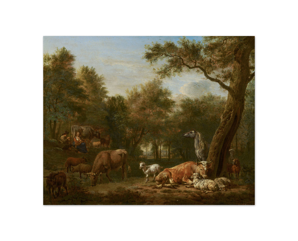 Adriaen van de Velde - Wooded Landscape with Cattle - Compact / Full Bleed / No Frame